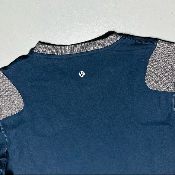 Lululemon Sprint Long Sleeve Shoulder Elbow Patches Ventilated Black Iris Blue - Picture 10 of 11